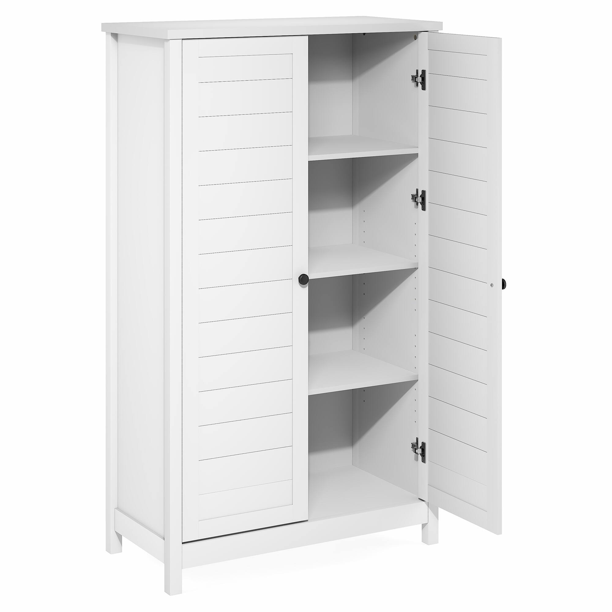 Alt View 10. Furinno - Robin Multipurpose Storage Cabinet, Pantry Cabinet, Kitchen Cabinet with 2 Doors, 60 H - White.