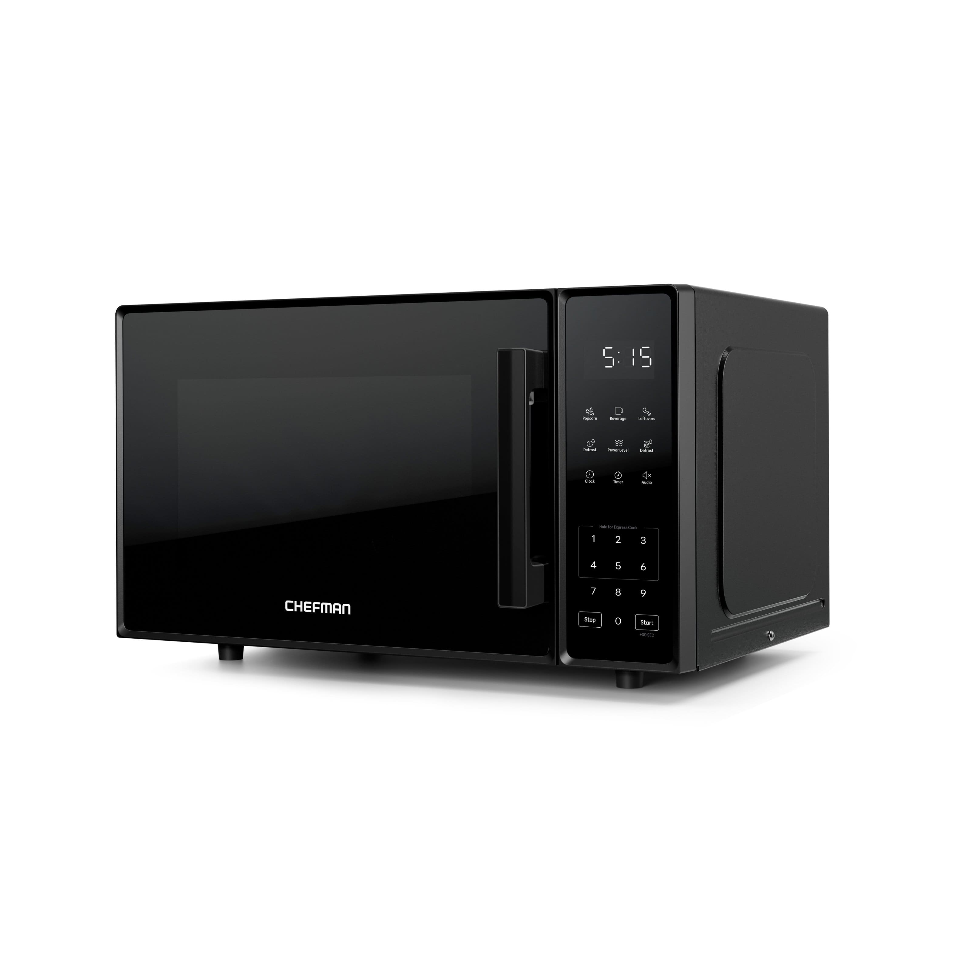 Front. Chefman - Countertop Microwave Oven 1.1 Cu. Ft., 1000 Watts with 6 Presets and 10 Power Levels - Black.