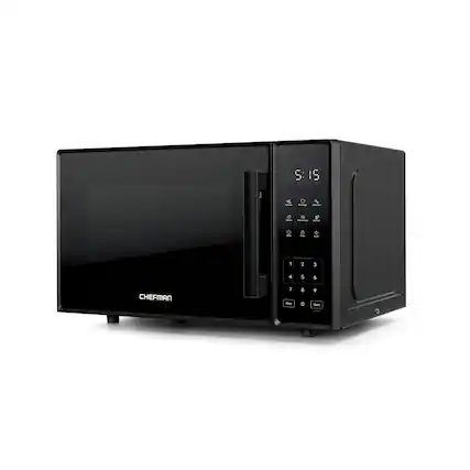 Front. Chefman - Countertop Microwave Oven 1.1 Cu. Ft., 1000 Watts with 6 Presets and 10 Power Levels - Black.