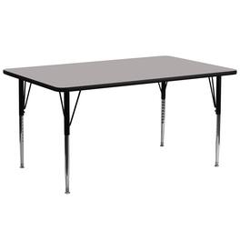 Emma + Oliver - 30x72 Rectangle HP Laminate Adjustable Activity Table - Gray
