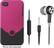 Front Standard. iFrogz - Luxe Case and Ozone Earbud Headphones for Apple® iPhone® 4 - Pink/Silver.