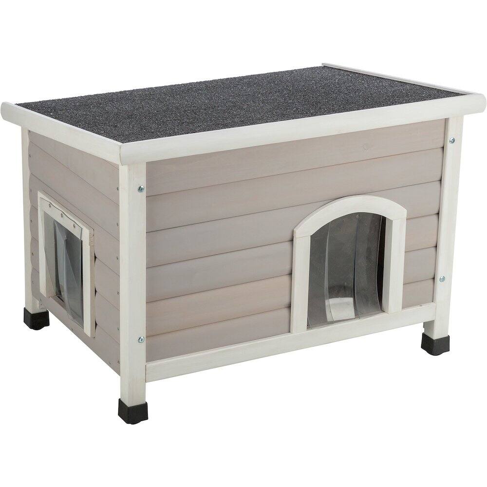 Alt View 2. TRIXIE - Classic Elevated Weatherproof Cat House, 2 Cover Openings, Indoor-Outdoor - Gray.