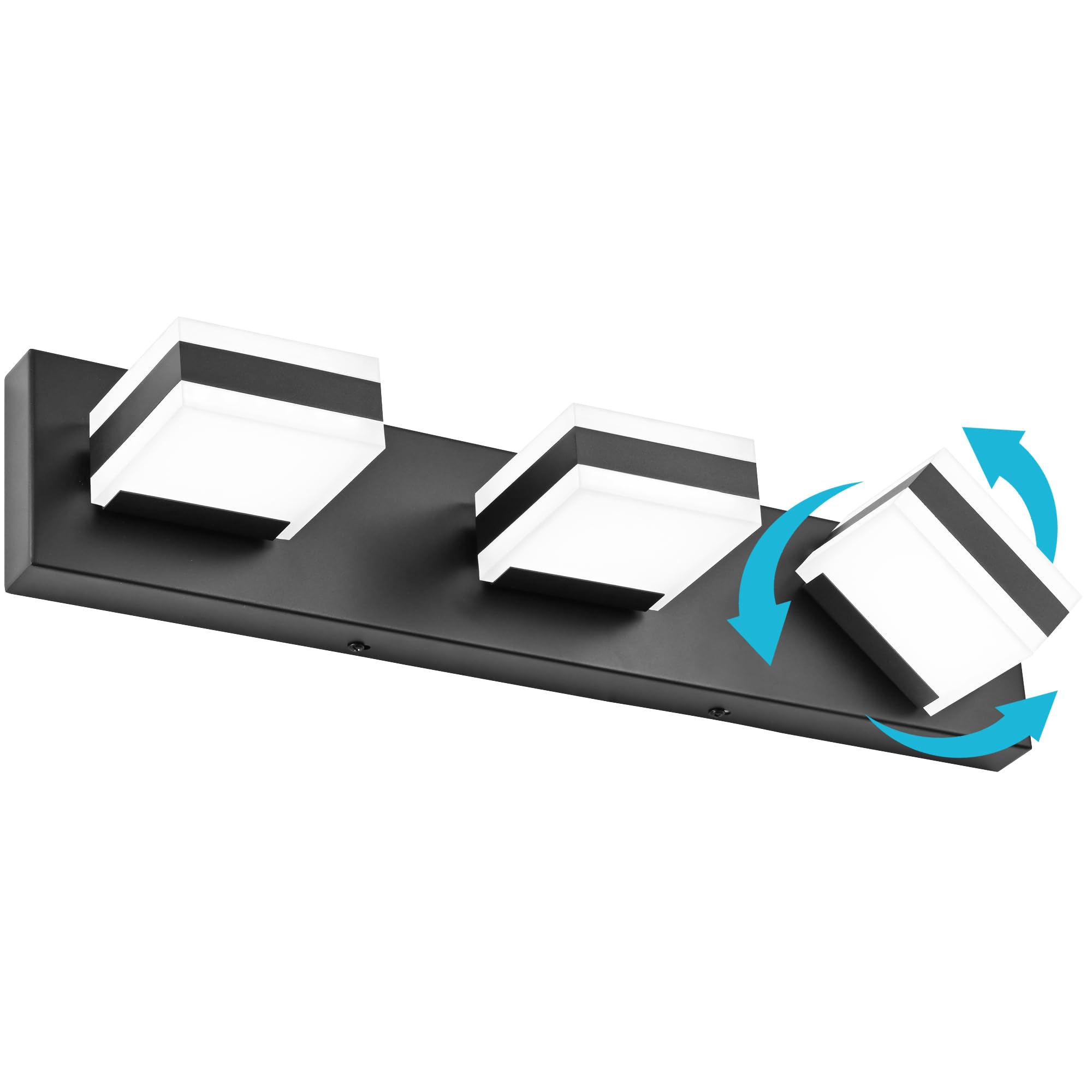 Earthley Blooms - Bathroom Vanity Lights Brushed Nickel Led Lighting Light For Bath Above Mirror Cool k - Matt Black-Dimmable 21.6 inch