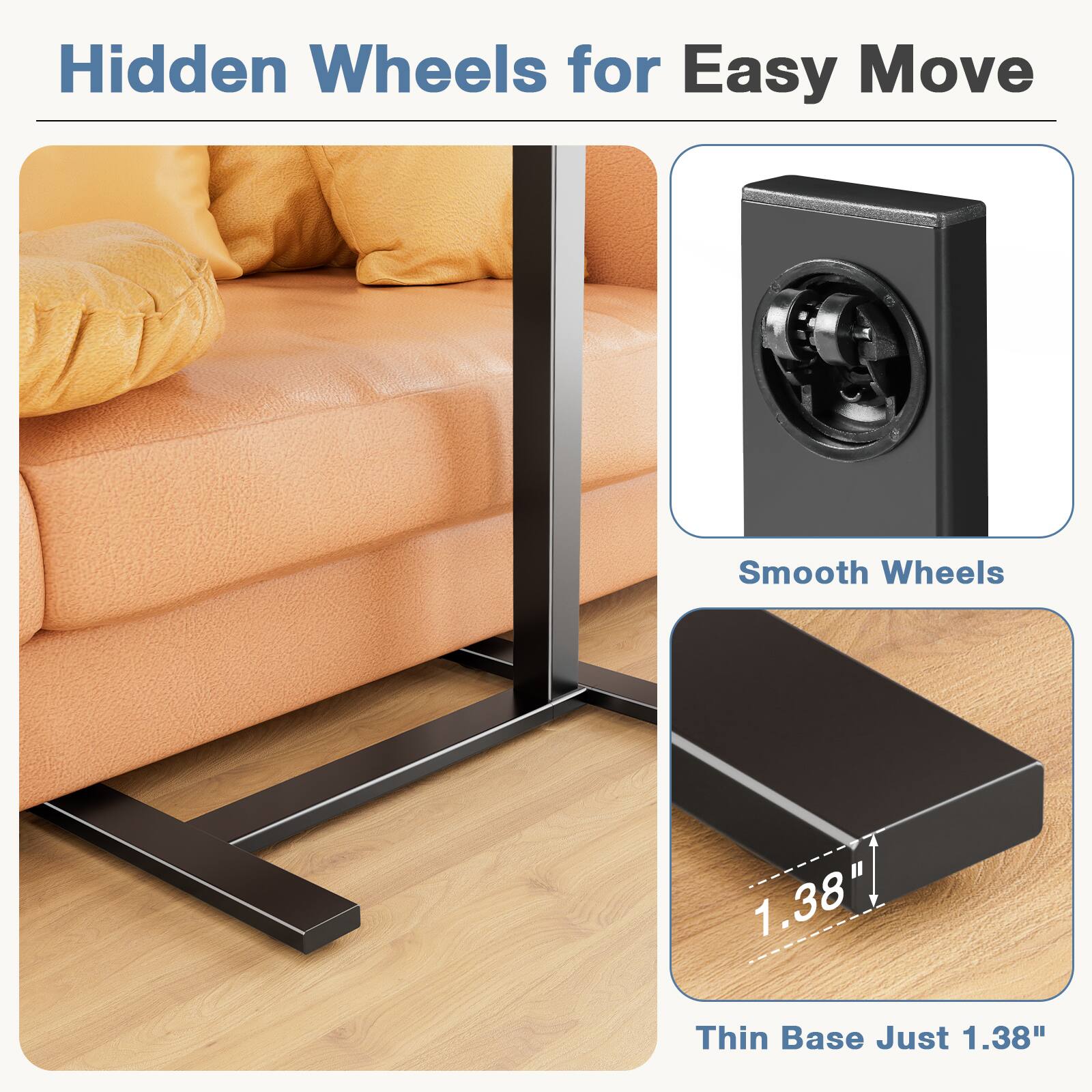 Sweetcrispy Mobile Rolling Standing Desk with Wheels, Tilting Desktop ...
