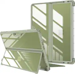 Fintie - Hard Case for 13 inch Microsoft Surface Pro 12th (2026)/11th/10/9, Shockproof Folio Rugged Cover with Clear Back Shell - Green