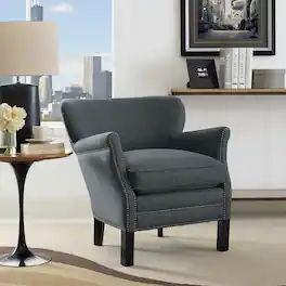Key Upholstered Fabric Armchair by Modway - Gray