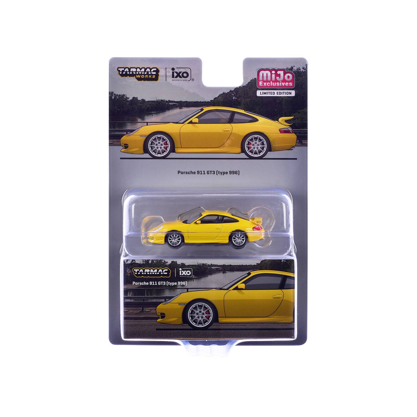 TARMAC WORKS  
iXO  
MODELLCARS  
Porsche 911 GT3 (type 996)  

miJo Exclusives  
LIMITED EDITION