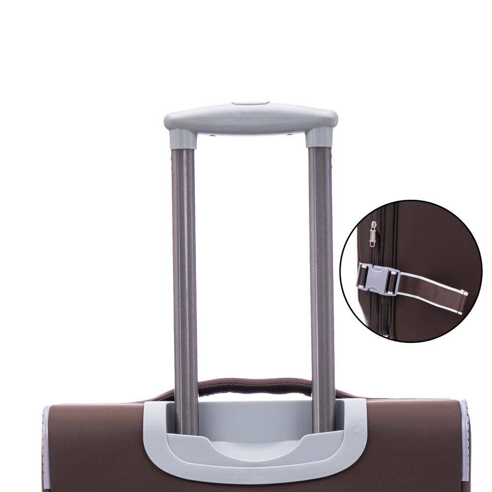 Back. BreeBe - Softside Upright Luggage Set , Lightweight,4-Piece (20/24/28/32) - Coffee.