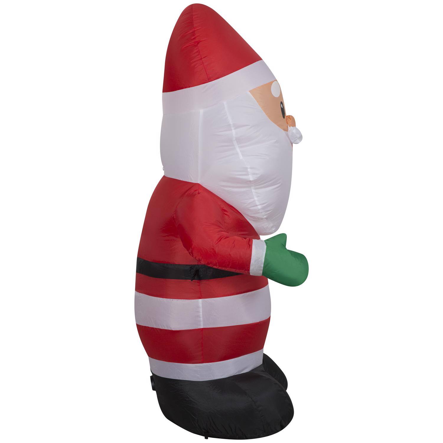 Left. Gemmy - Gemmy Airblown Christmas Inflatable Santa Claus 48 in. Inflatable - Multicolored.
