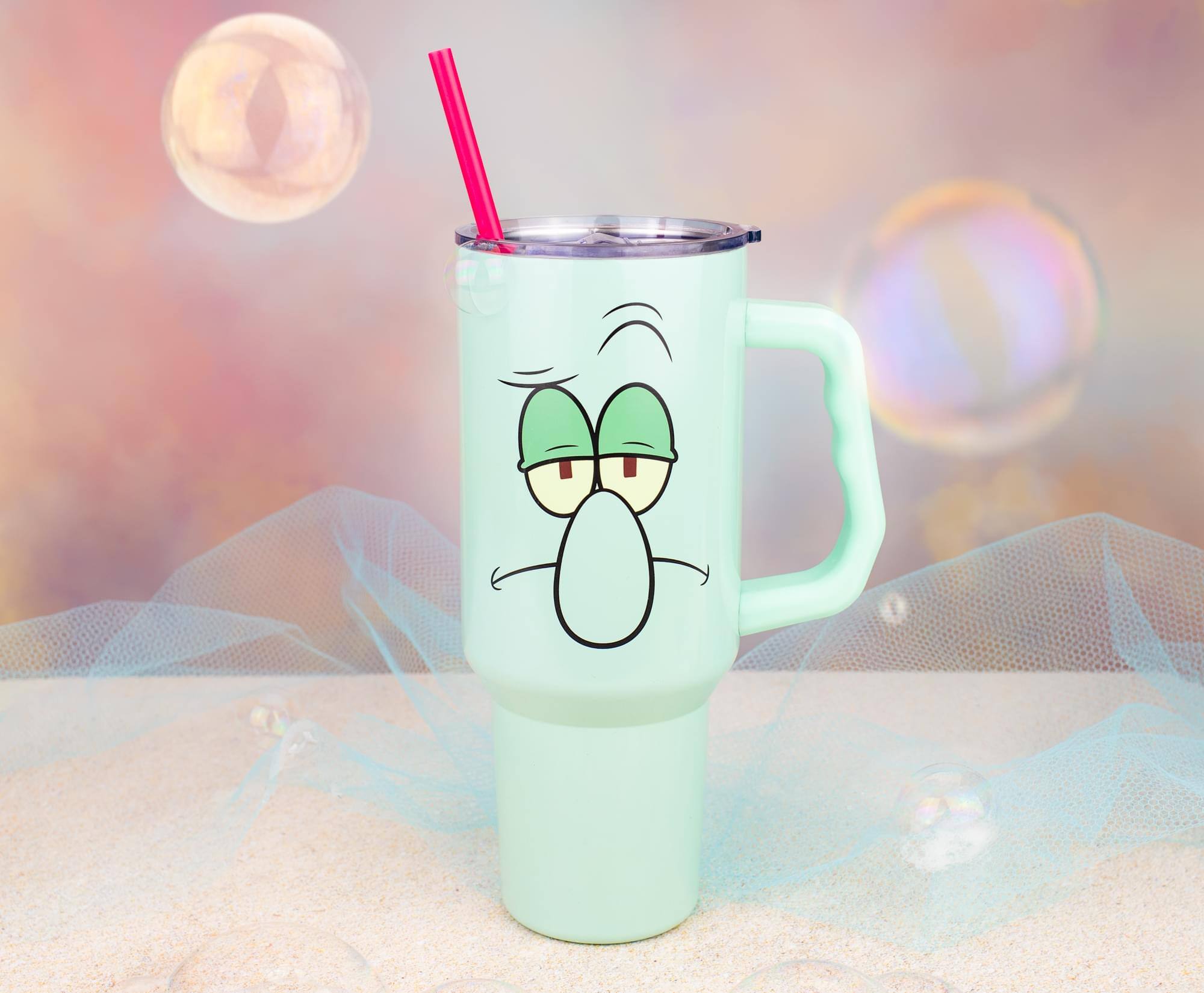 Alt View 3. Silver Buffalo - Nickelodeon SpongeBob SquarePants Squidward 40-Ounce Stainless Steel Tumbler - Multi-Colored.