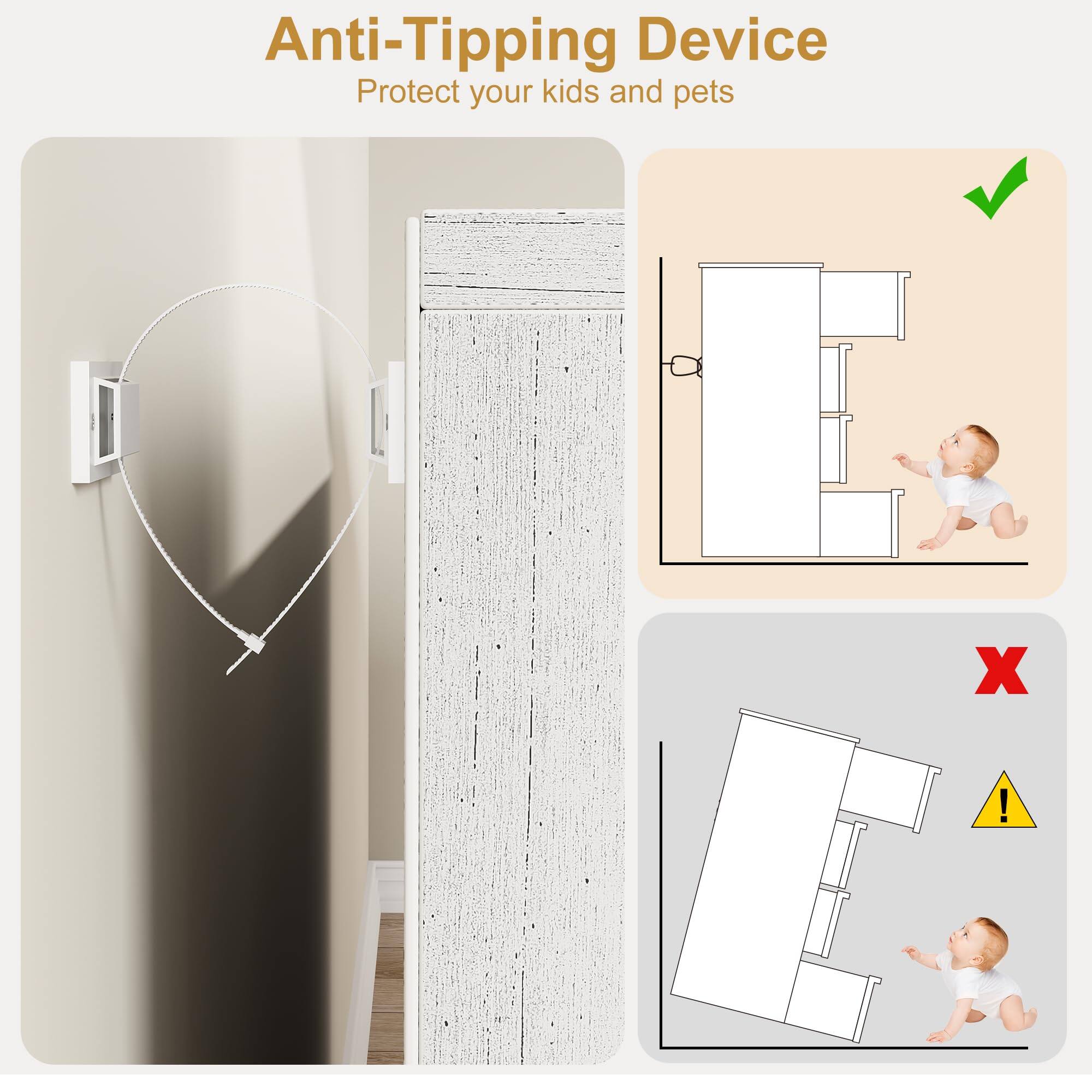 Anti-Tipping Device  
Protect your kids and pets