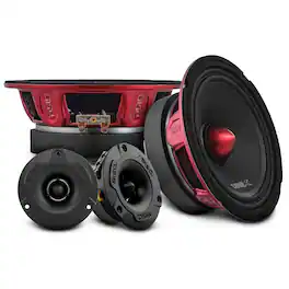 DS18 Audio - PRO-X 6.5" Mid-Range Loudspeakers with Bullet and Super Bullet Tweeters Package, 250W RMS 4-Ohm