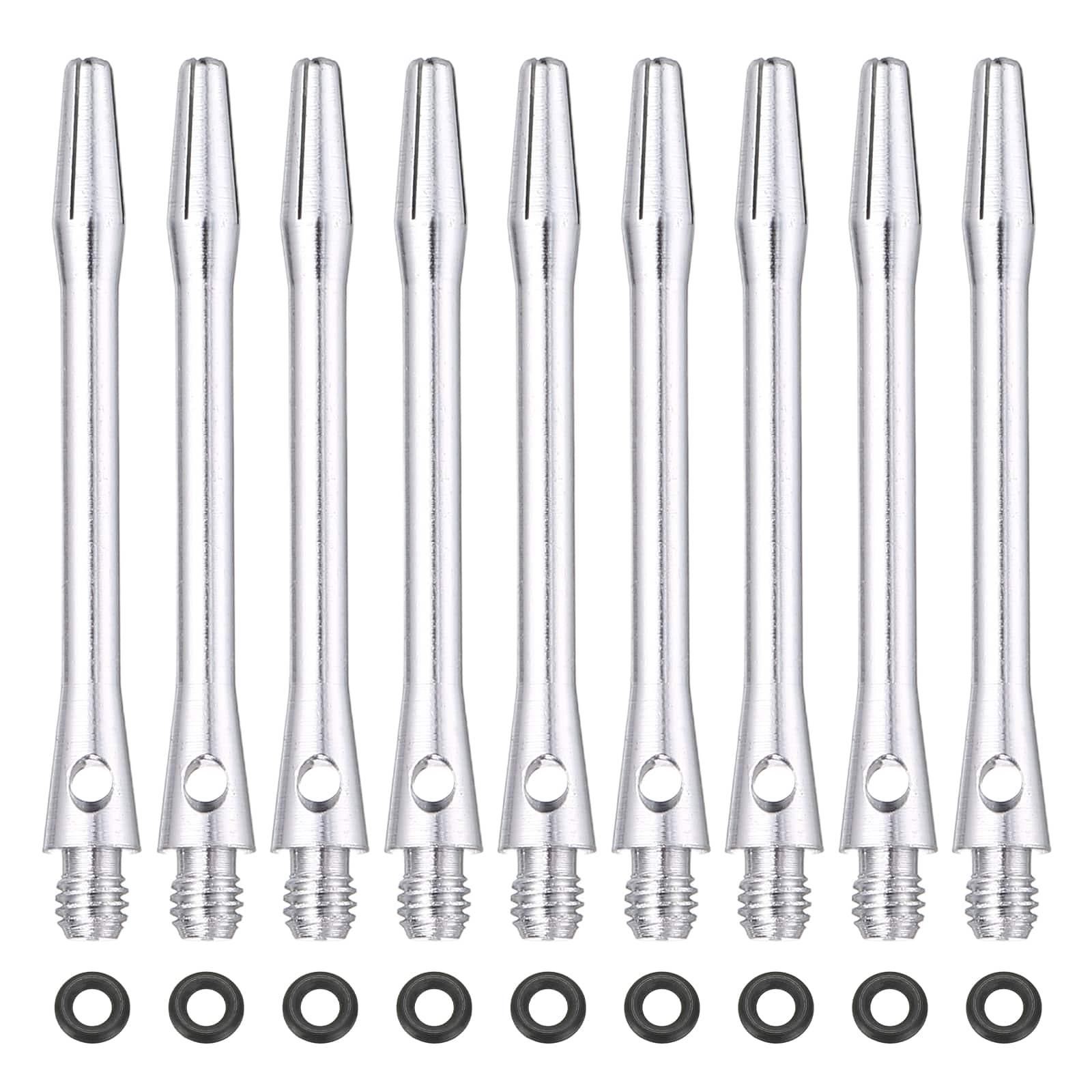 Unique Bargains - Dart Shafts for Steel Tip, Medium 2BA Thread Aluminum Shaft Set, 48mm & 30 Set - Fits Darts Training/Sharpener - Silver