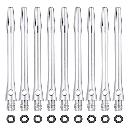 Front. Unique Bargains - Dart Shafts for Steel Tip, Medium 2BA Thread Aluminum Shaft Set, 48mm & 30 Set - Fits Darts Training/Sharpener - Silver.