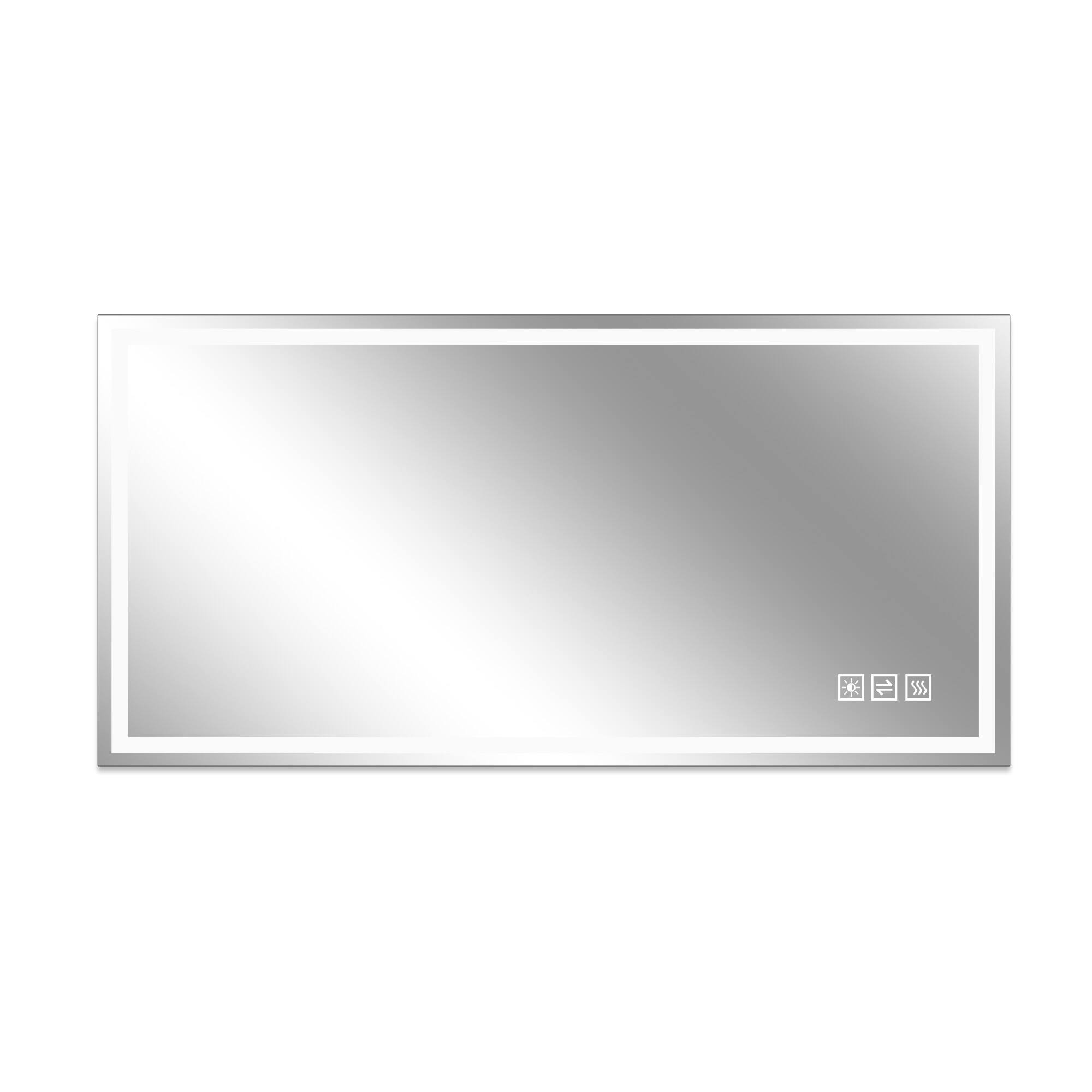 Alt View 4. Boyel Living - 48 by 24 Inch LED Bathroom Vanity Wall Mirror with Frosted Glass.