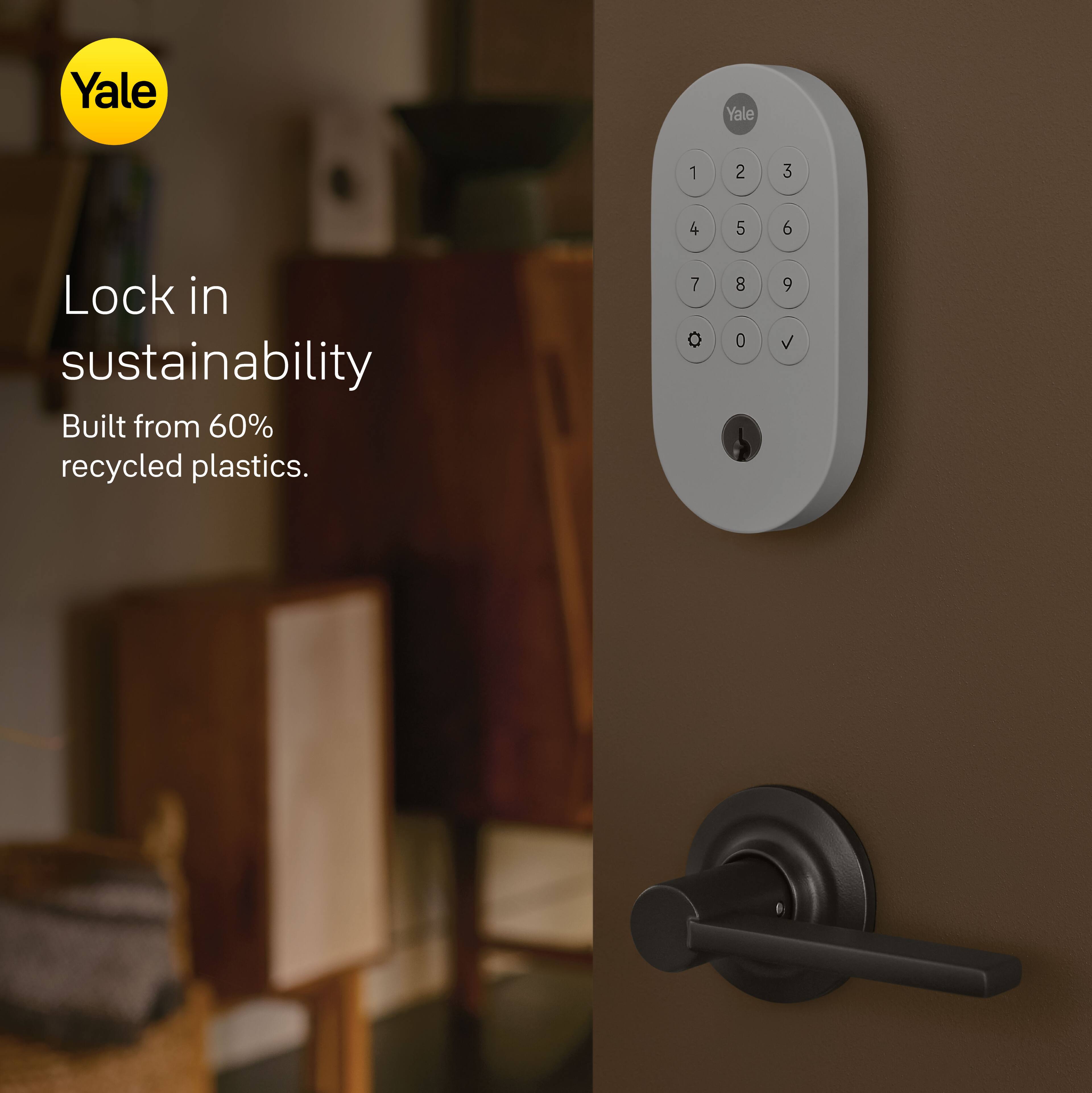Yale Lock in sustainability Built from 60% recycled plastics.