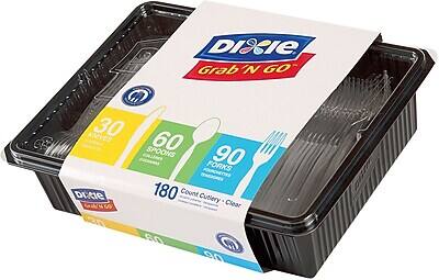 Dixie Grab 'N Go  
30 Knives  
60 Spoons  
90 Forks  
180 Count Cutlery - Clear