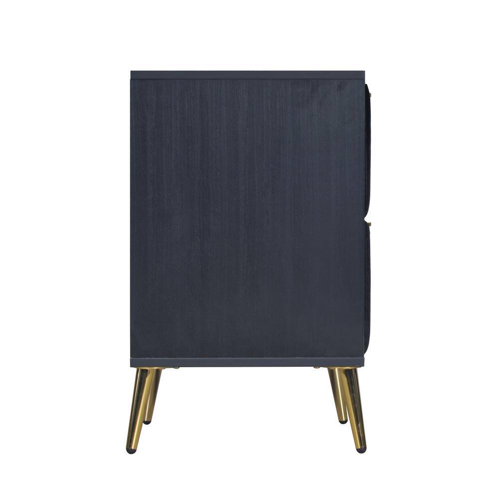 Left. New Classic Furniture - Kailani Nightstand- Black - Black.