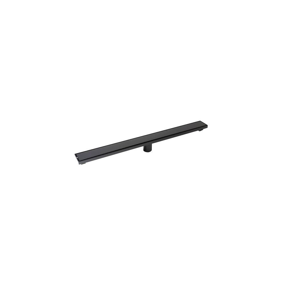 Angle. Alfi - 32" Black Matte Stainless Steel Linear Shower Drain with Solid Cover - Black.
