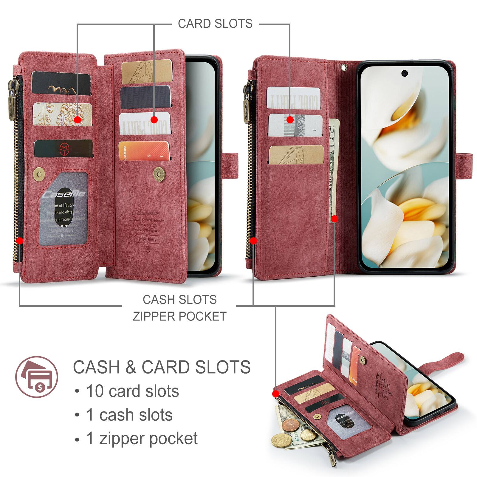 CARD SLOTS

Vance
Caselle di lifesty and eleg personal

CASH SLOTS ZIPPER POCKET

CASH & CARD SLOTS
- 10 card slots
- 1 cash slot
- 1 zipper pocket

21238
50