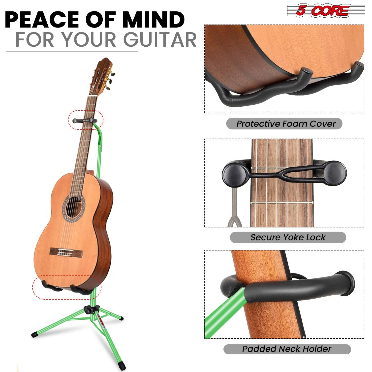 PEACE OF MIND FOR YOUR GUITAR

5 CORE

Protective Foam Cover

Secure Yoke Lock

Padded Neck Holder