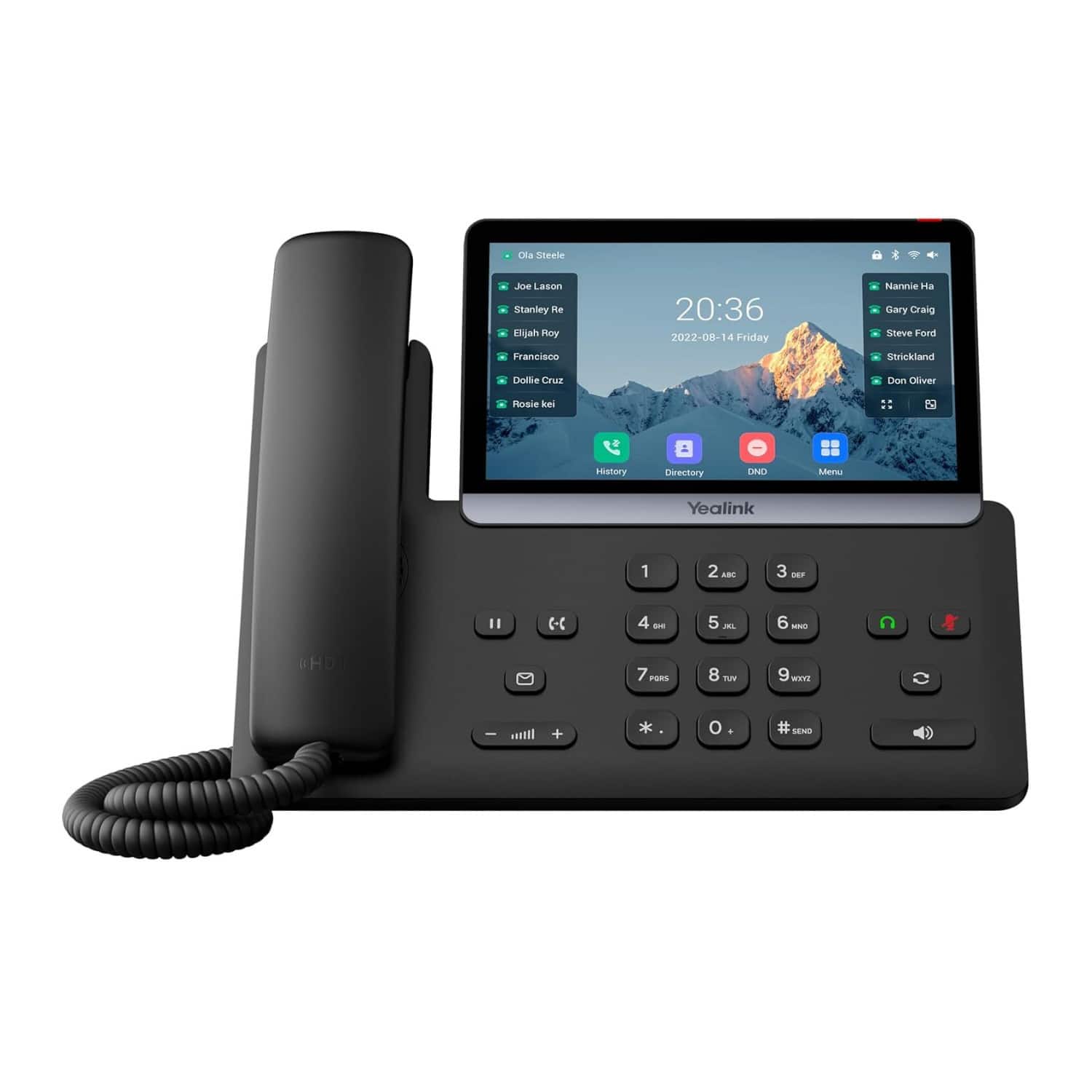 Yealink - SIP-T87W Wi-Fi SIP IP Desk Phone with Bluetooth (Without Power Adapter) - Black