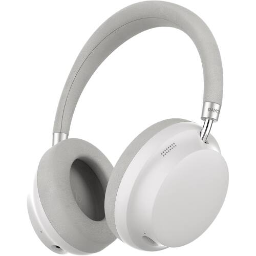 Front. Raycon - Raycon Essential Wireless Bluetooth Over-Ear Headphones with ANC, 5 Microphones, IPX4, 50-Hour Battery (White).