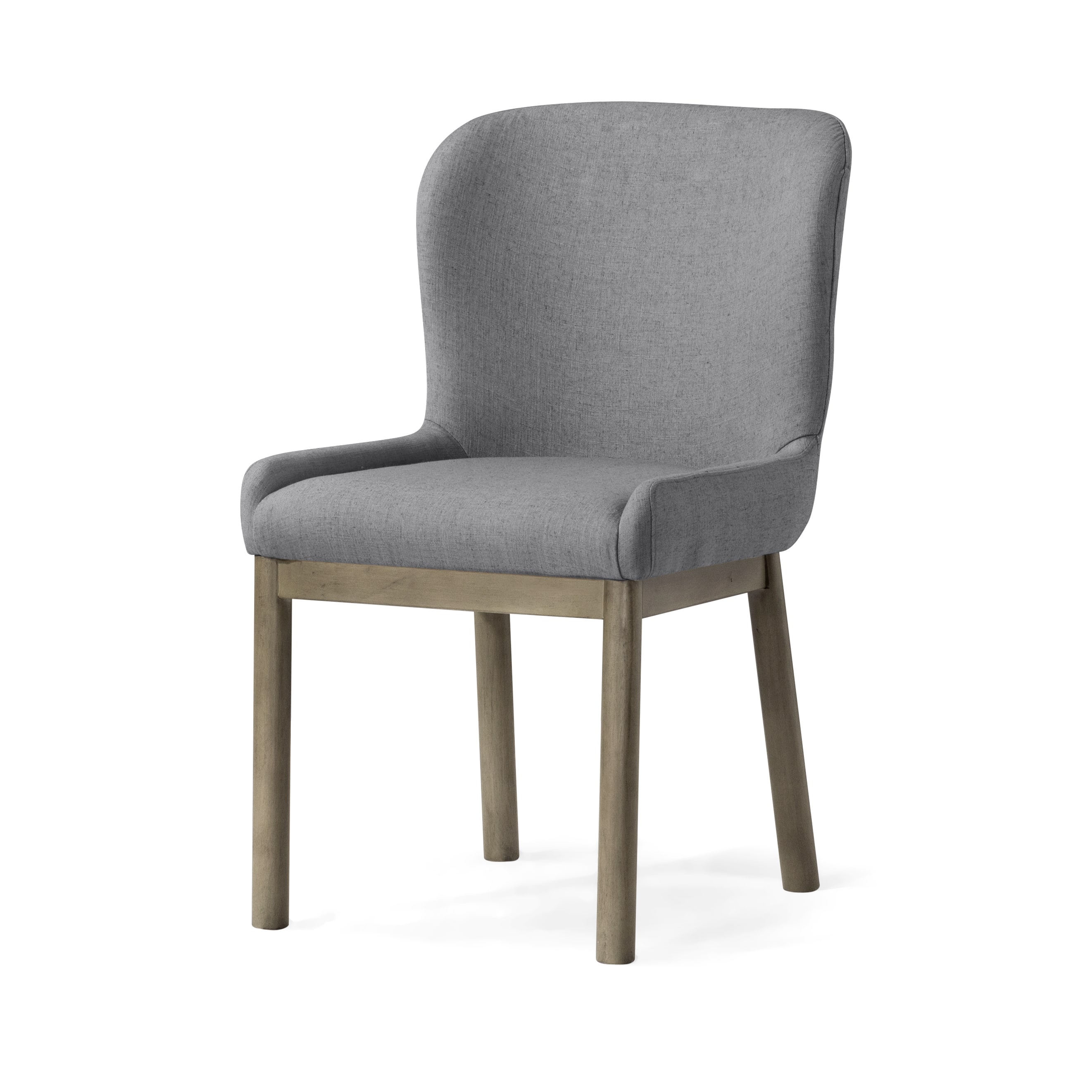 Maven Lane - 19" Gia Contemporary Wooden Dining Chair Finish with Linen Fabric Upholstery, Set of 2 - Refined Grey