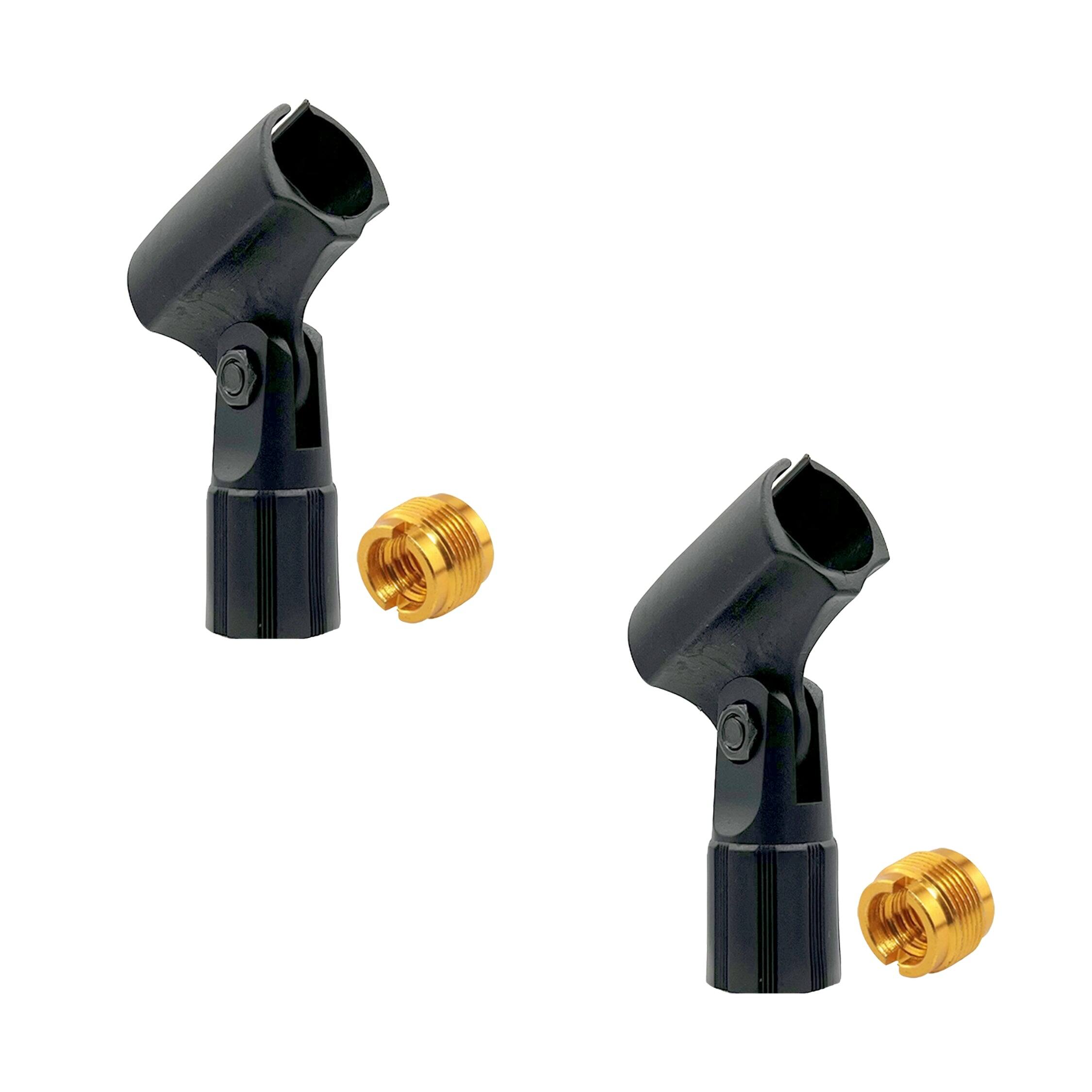 Front. 5 CORE - Microphone Clip Holder 2 Pieces with Screw Adapters 5/8 to 3/8 Inch-MC 08 2PCS.