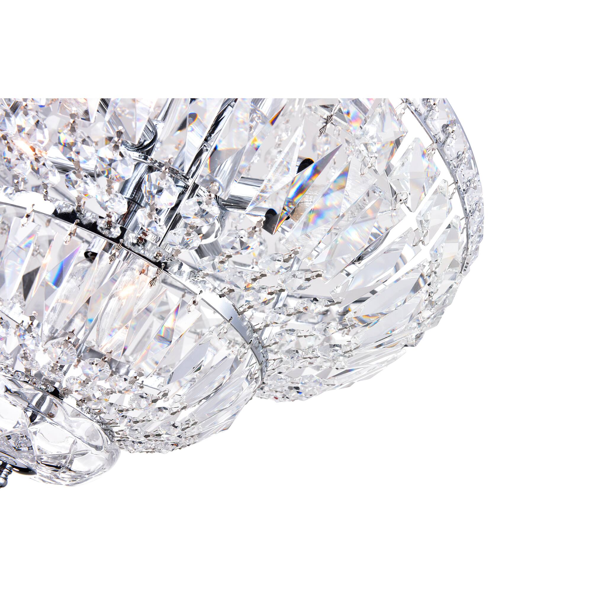 Left. CWI Lighting - Stefania 8 Light Down Chandelier With Chrome Finish - Chrome.