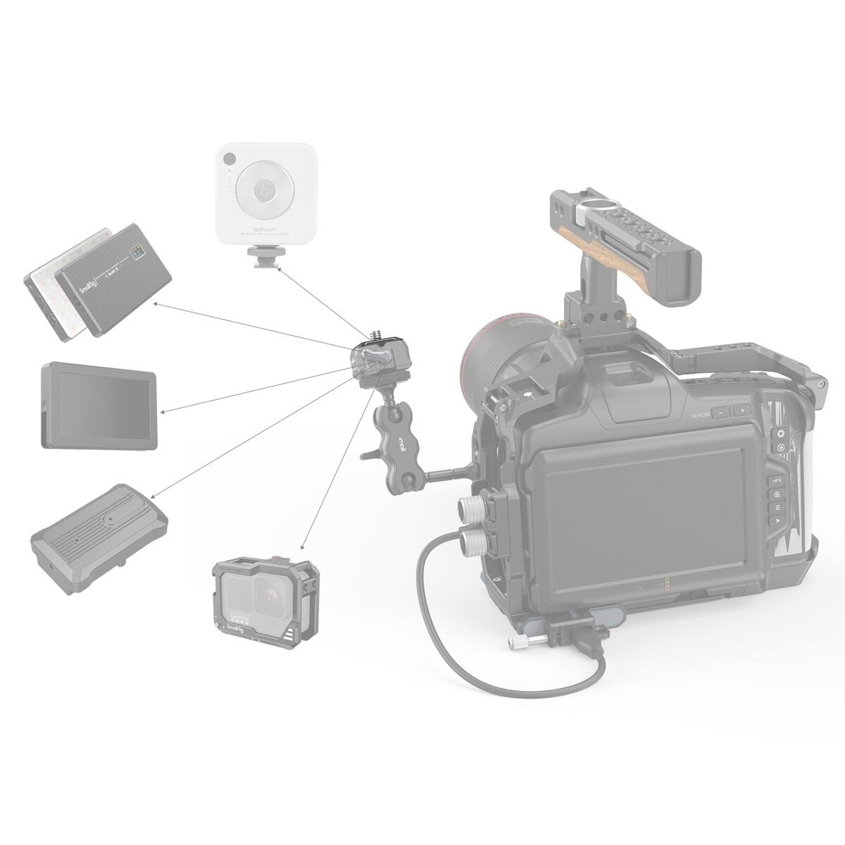 Alt View 6. Smallrig - SmallRig Drop-In HawkLock Mini Universal Quick Release Top Plate.