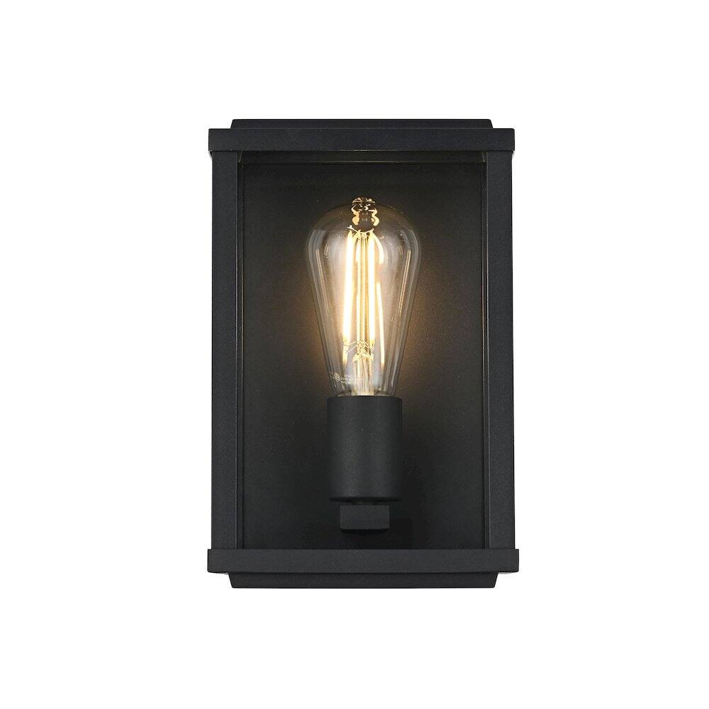 Back. Elegant Lighting - Santos 6 Inch Outdoor Wall Sconce In Black - Black.