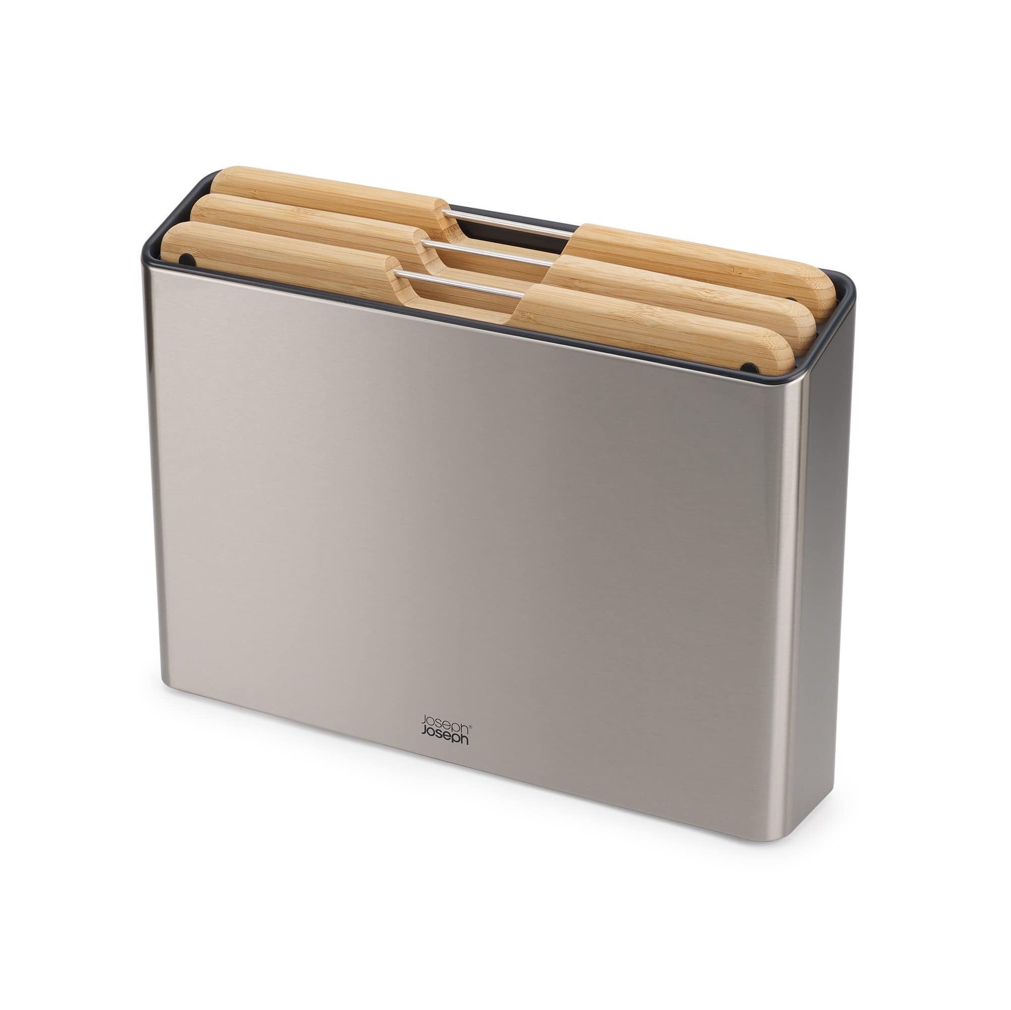 Joseph Joseph - Folio Steel 3-piece Bamboo Cutting Board Set with Steel Case - Stainless Steel