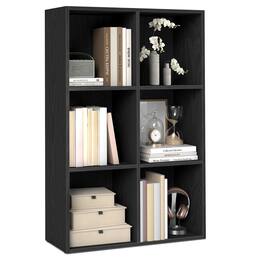 Songmics Home - CUSTOS Collection - Bookshelf, Bookcase, Cube Shelf with 6 Compartments,Storage Shelf, for Living Room, Home Office - Ebony Black