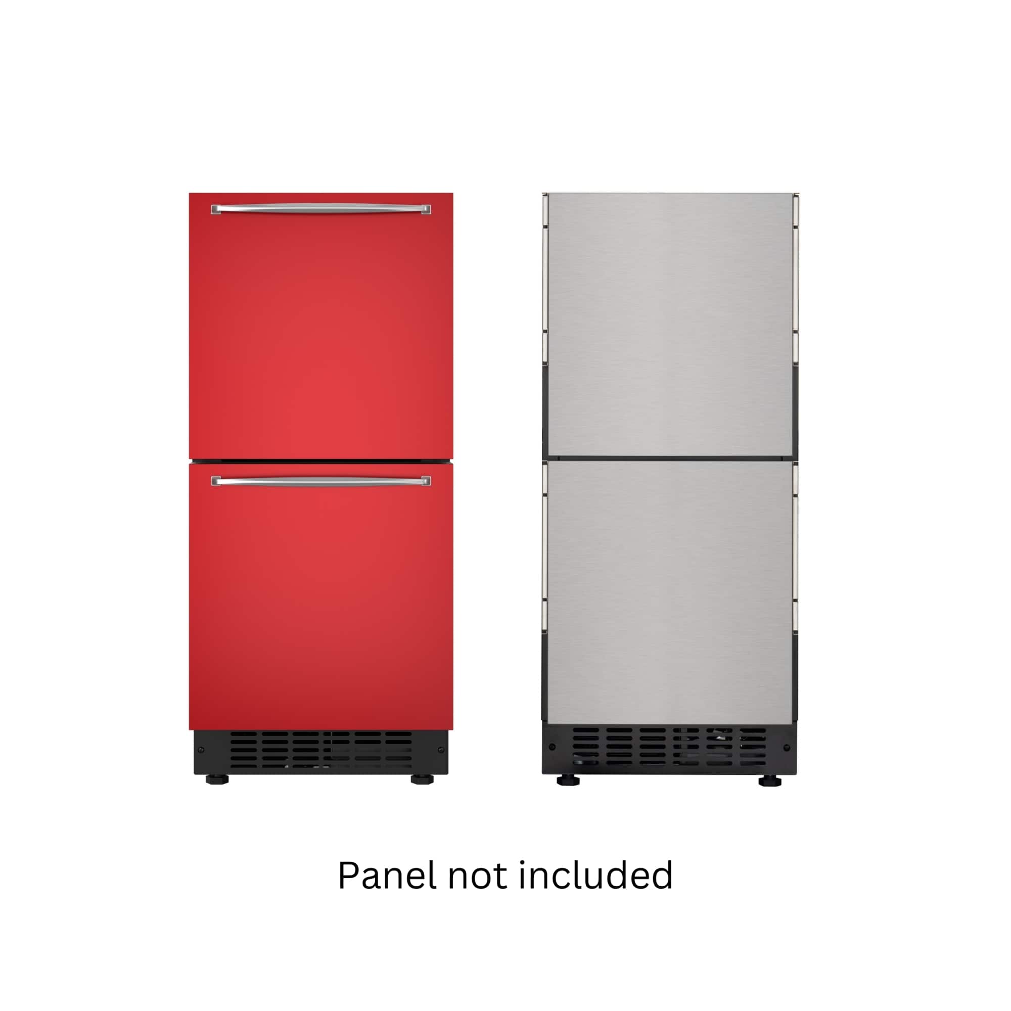Koolmore - 15 in. Panel Ready Built-in Double Refrigerator, Frost-Free Undercounter Fridge with Digital Temperature Control - Black