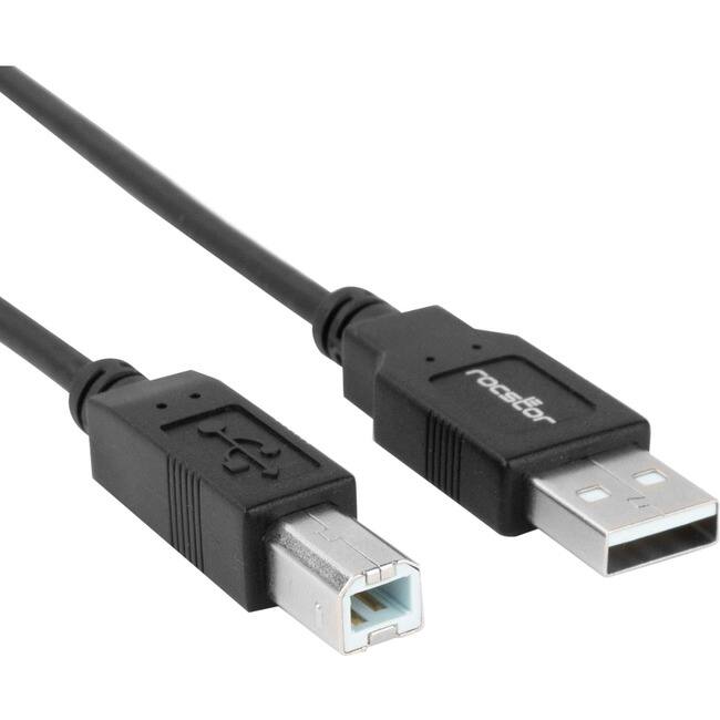 Front. Rocstor - Rocstor Premium High Speed USB 2.0 - 10 ft USB cable - 4 pin USB Type A (M) - 4 pin USB Type B (M) - 1.8 m (USB /.