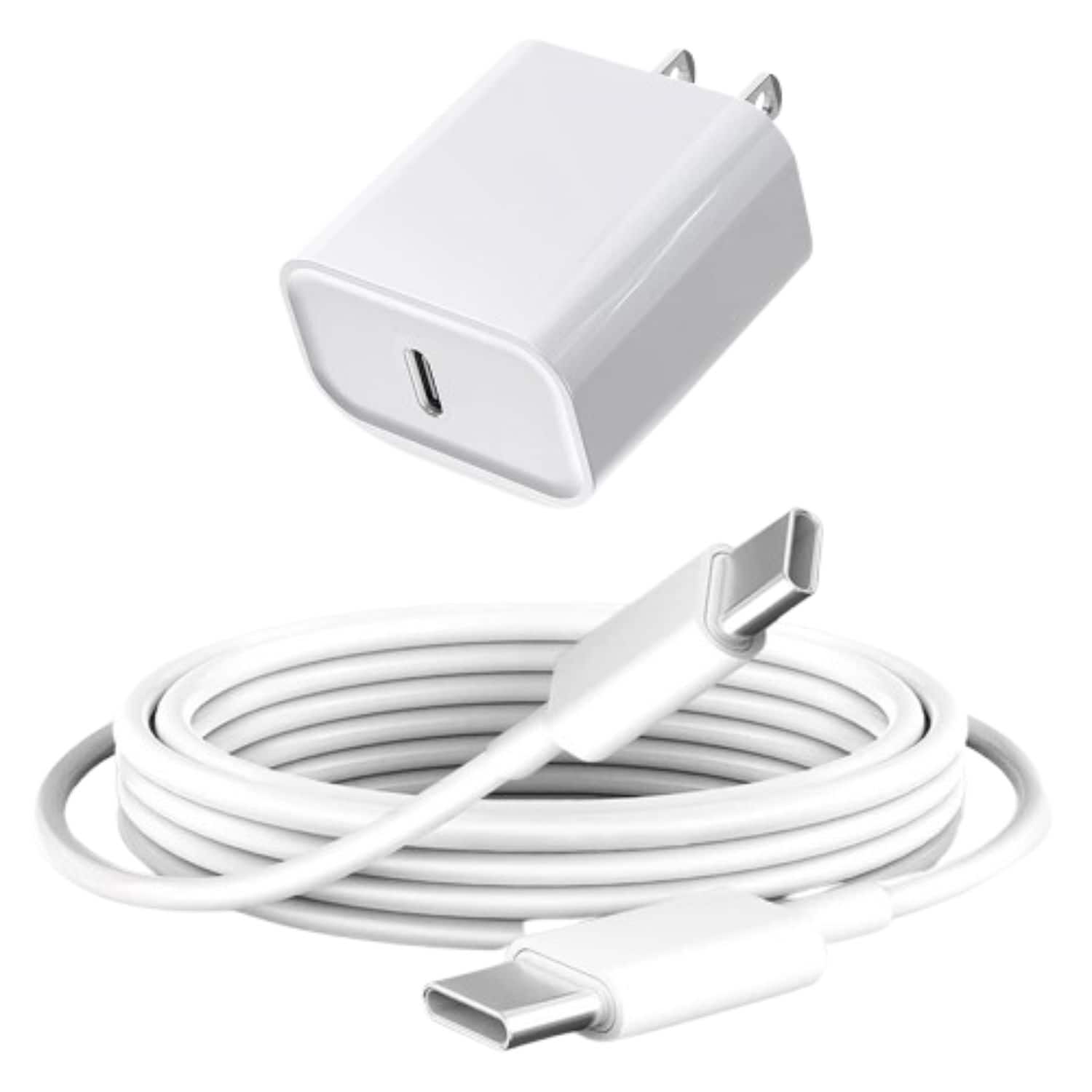 Front. Stock Preferred - Fast Charging Cable (6ft) & 20W USB-C Adapter – High-Speed PD Charger Kit for iPhone 15/16.