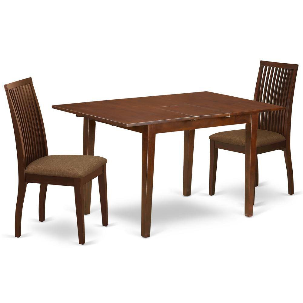Back. East West Furniture - Dining Room Set Mahogany - Brown.