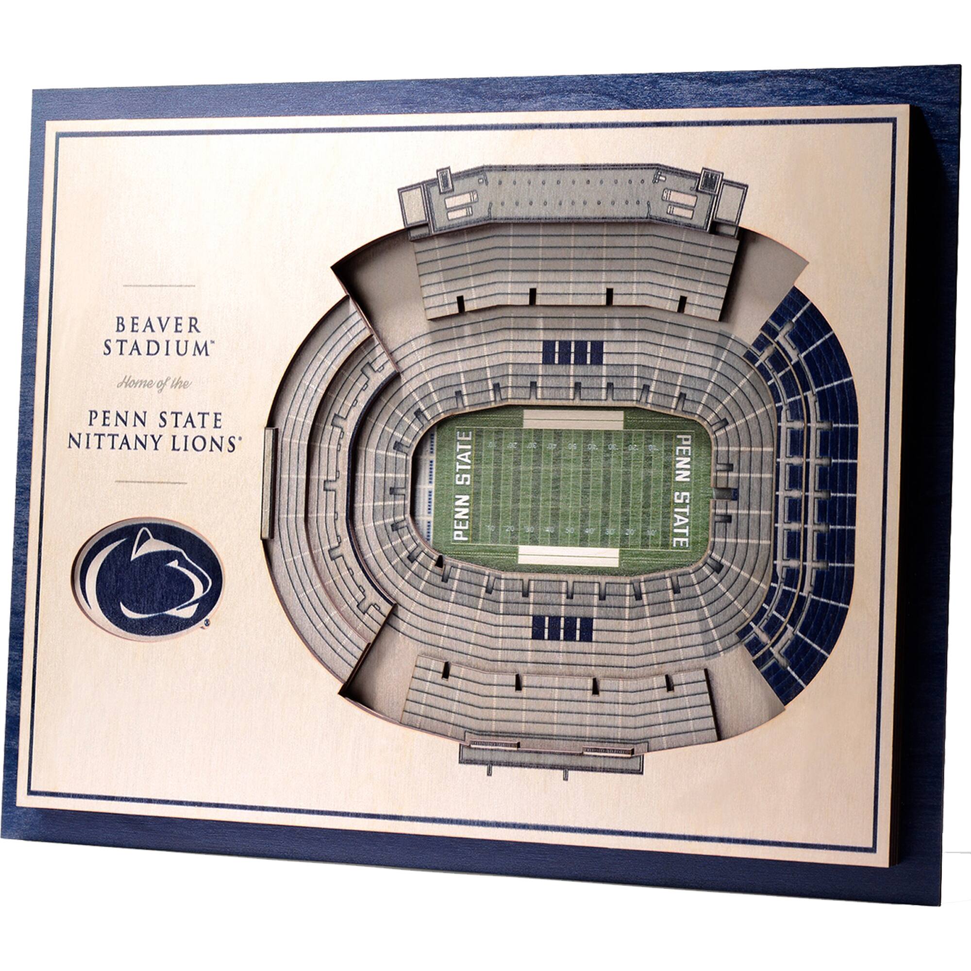 YouTheFan - Penn State Nittany Lions 17'' x 13'' 5-Layer StadiumViews 3D Wall Art - Brown