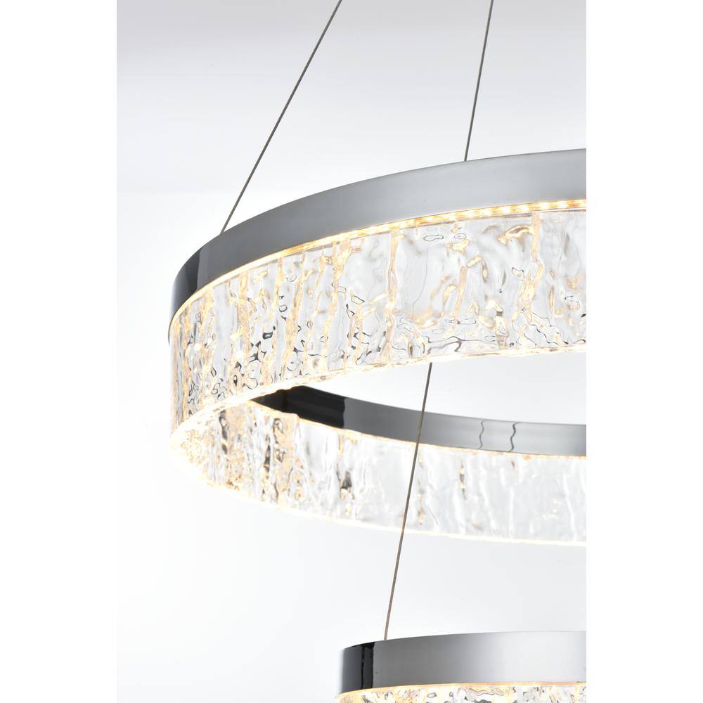Alt View 8. Elegant Lighting - Linden 22 inch Adjustable LED chandelier in Chrome - Chrome.