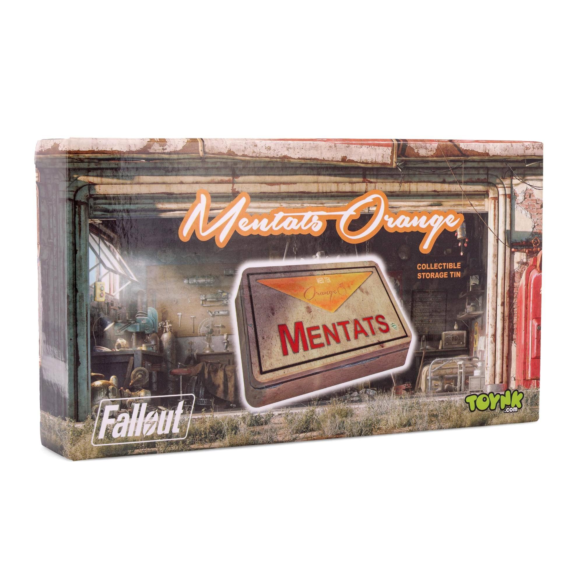 Mentats Orange  
Collectible Storage Tin  

MENTATS  

Fallout  

TOYRK.com