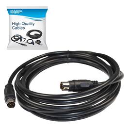 HQRP - 9-pin Mini-DIN Male-to-Male Audio Input Cable 9 ft Compatible with Bose 302580-1001 - Black