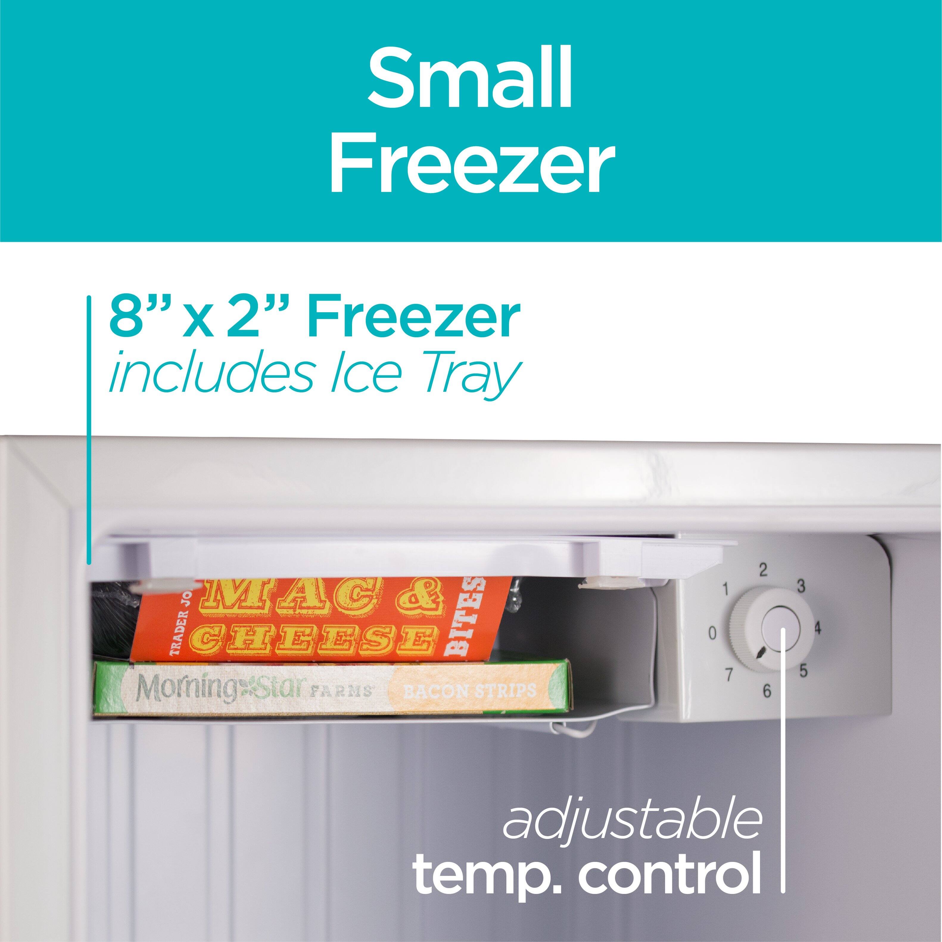 Small Freezer
8" x 2" Freezer includes Ice Tray
MAC & TRADER CHEESE BITES
MomningStar FARMS BACON STRIPS
0 1 7 2 6 3 5 4
adjustable temp. control