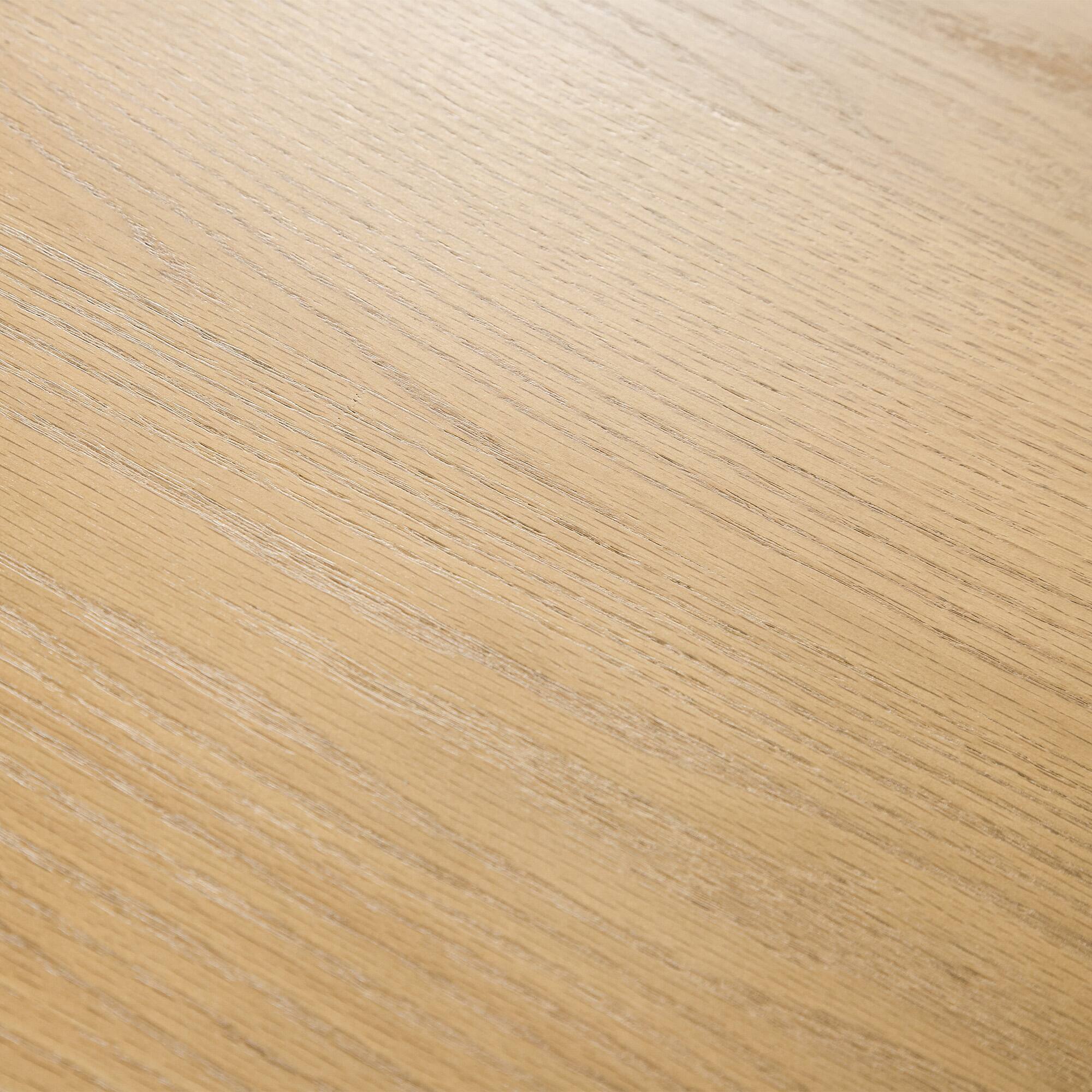 Alt View 3. PexFix - Solid Oak Farmhouse Dining Table for 8, 79" Minimalist Oval Kitchen Table with Double Pedestal Base - Natural.