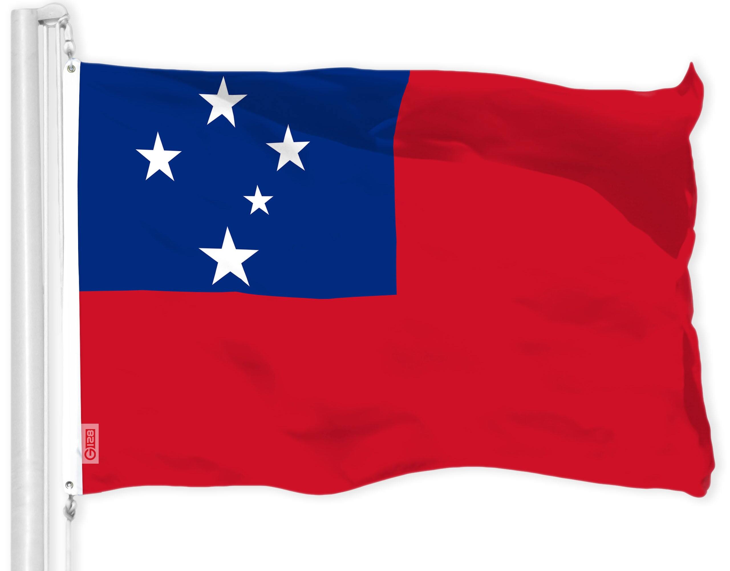 Front. G128 - Samoa Flag — 3 x 5 ft 150D Polyester, Brass Grommets, Indoor/Outdoor - Assorted Colors.