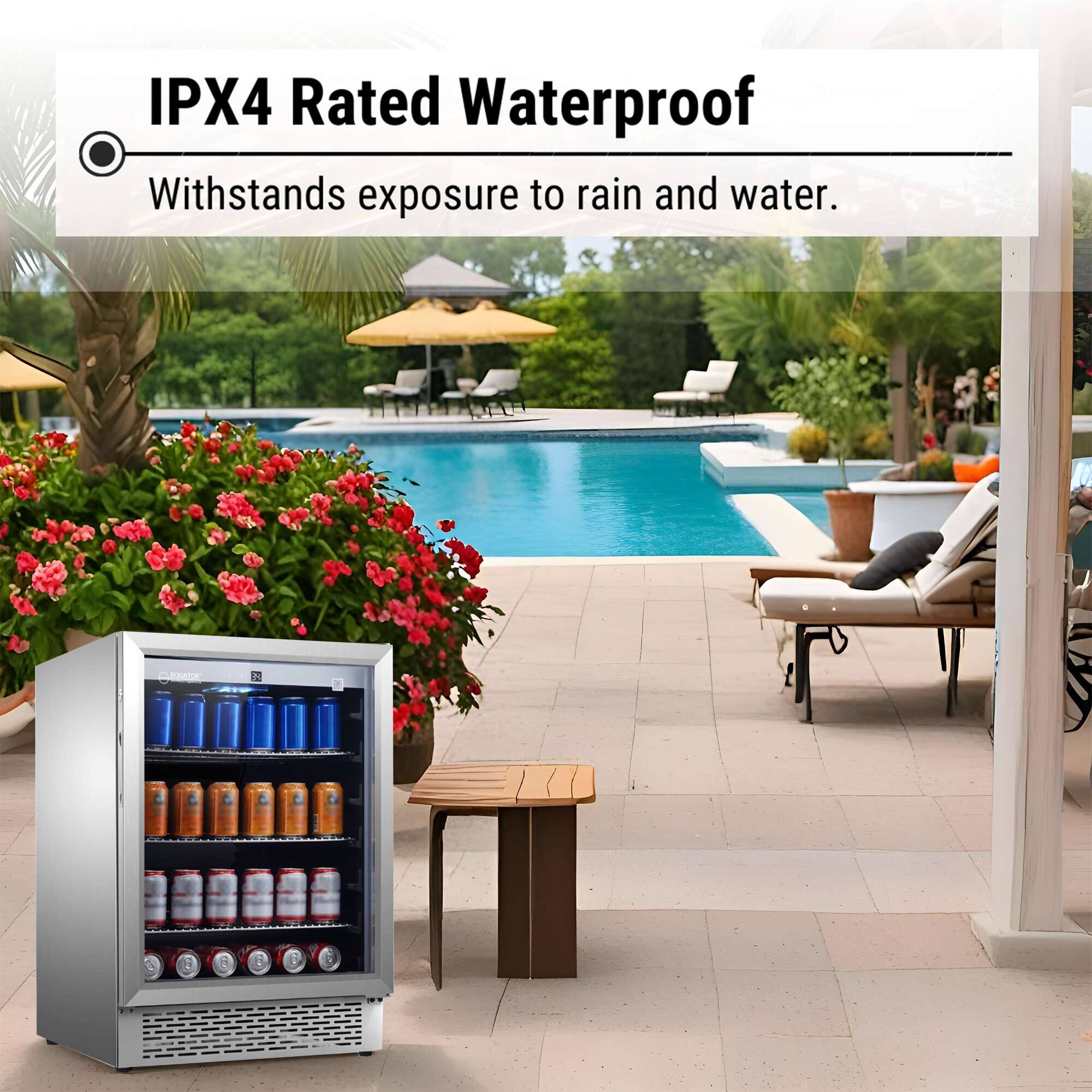 IPX4 Rated Waterproof  
Withstands exposure to rain and water.