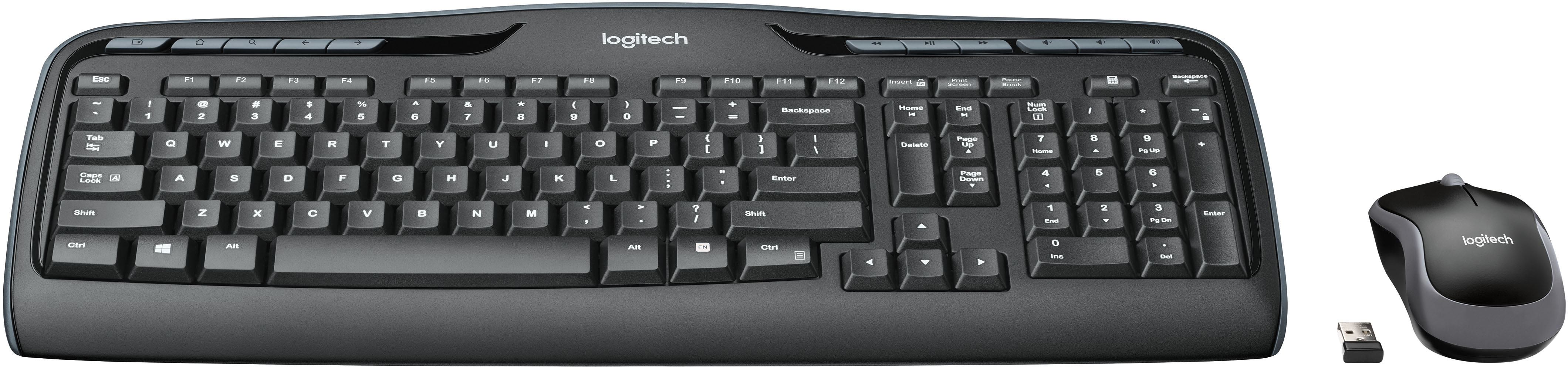  Logitech - MK320 Full-size Wireless Membrane Keyboard and Mouse Bundle - Black