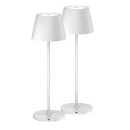 ONEWISH - 2-Pack 15" Touch-Control Cordless LED Table Lamp – Modern Holiday Décor, Gift for Family & Friends - White