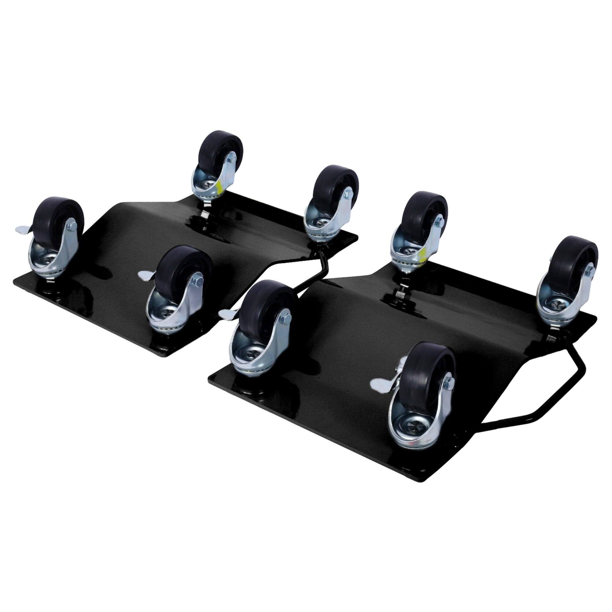 Alt View 5. Boyel Living - 4Pack 6000lb Capacity Heavy Duty Wheel Dolly Black with Brakes Anti Slip Tire Mover - Black.