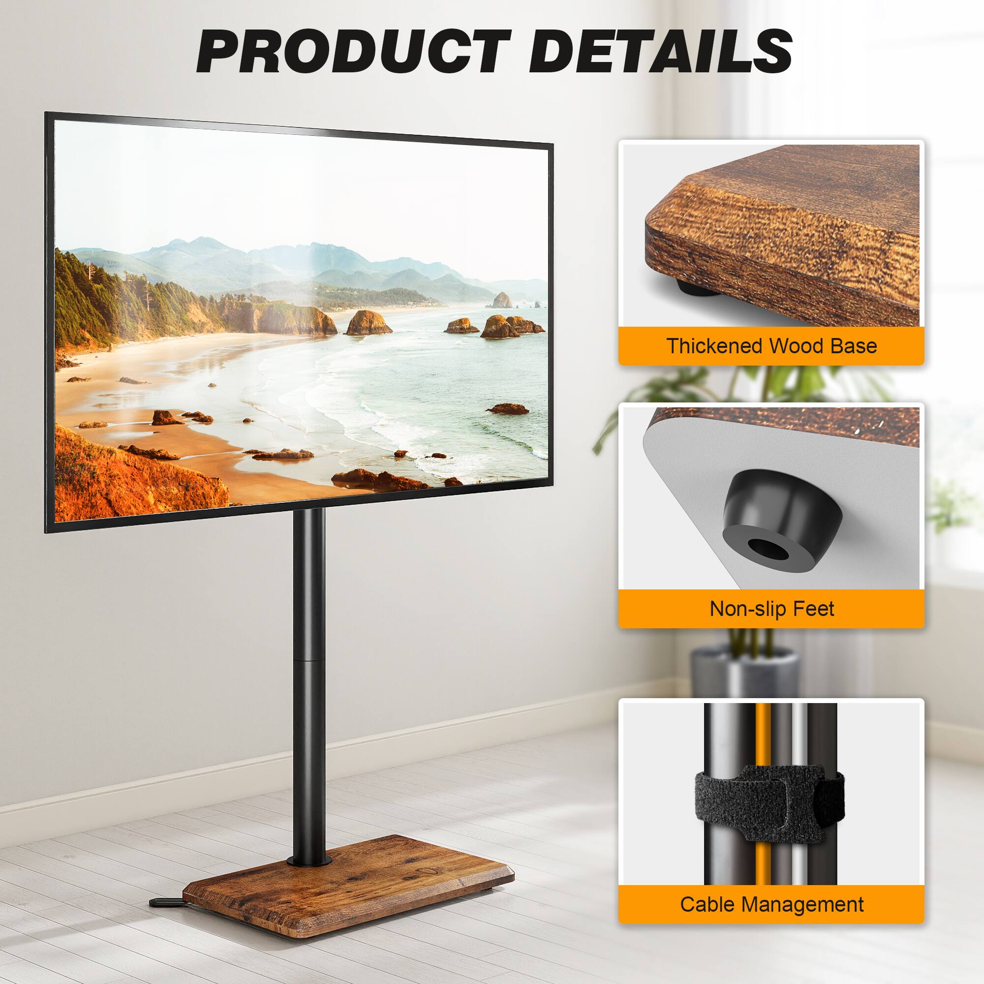 PRODUCT DETAILS

- Thickened Wood Base
- Non-slip Feet
- Cable Management